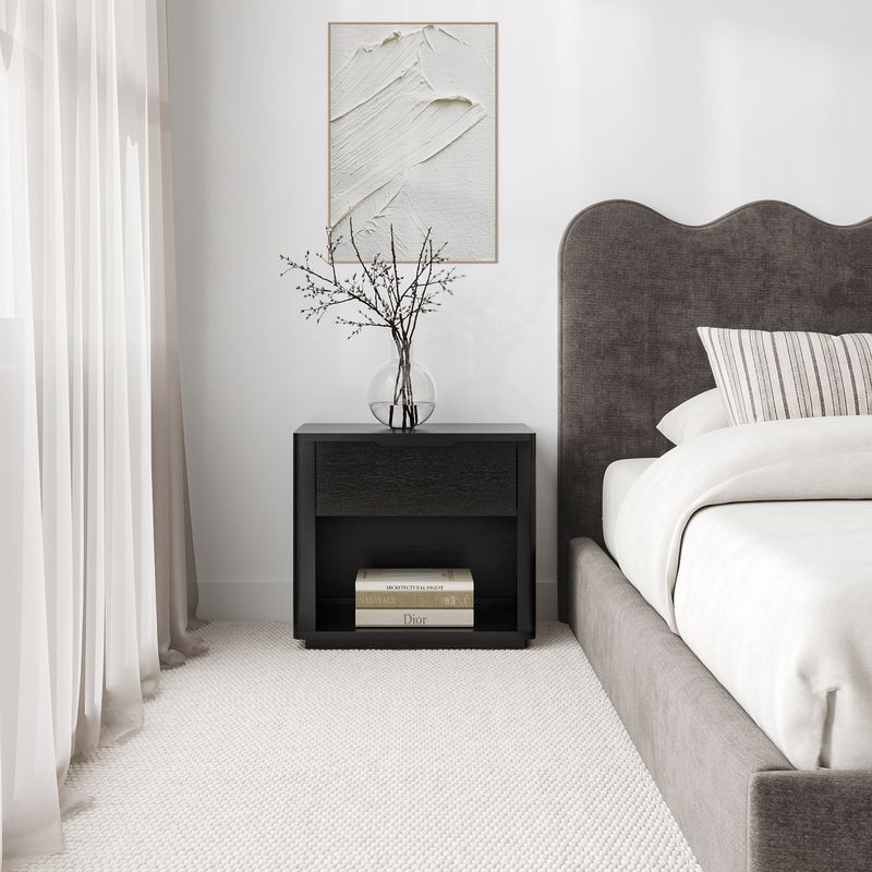 Marcus 1 Drawer Bedside Table | Black
