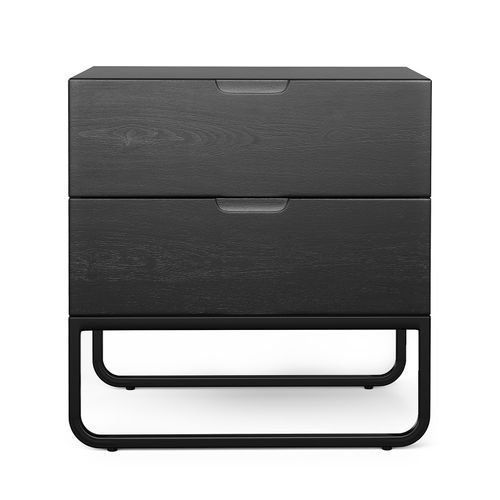 Dante 2 Drawer Bedside Table | Black Oak