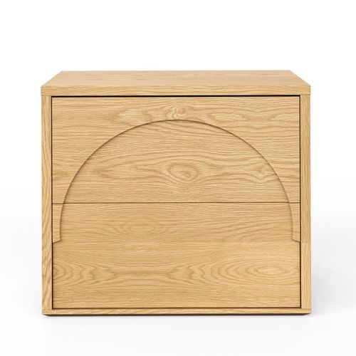 Aurora 2 Drawer Arch Bedside Table | Natural Oak