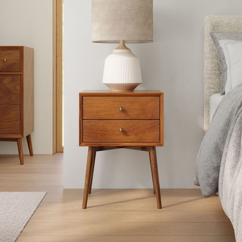 Mid-Century Closed Bedside Table