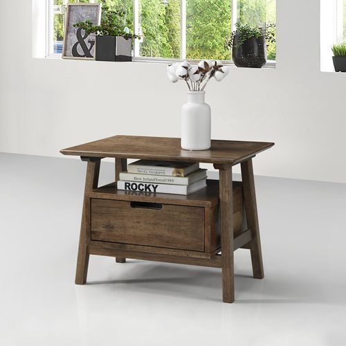 Rome Hardwood Bedside Table | Walnut