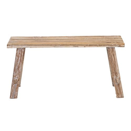 Rustico Reclaimed Teak Bench - Medium, Whitewash