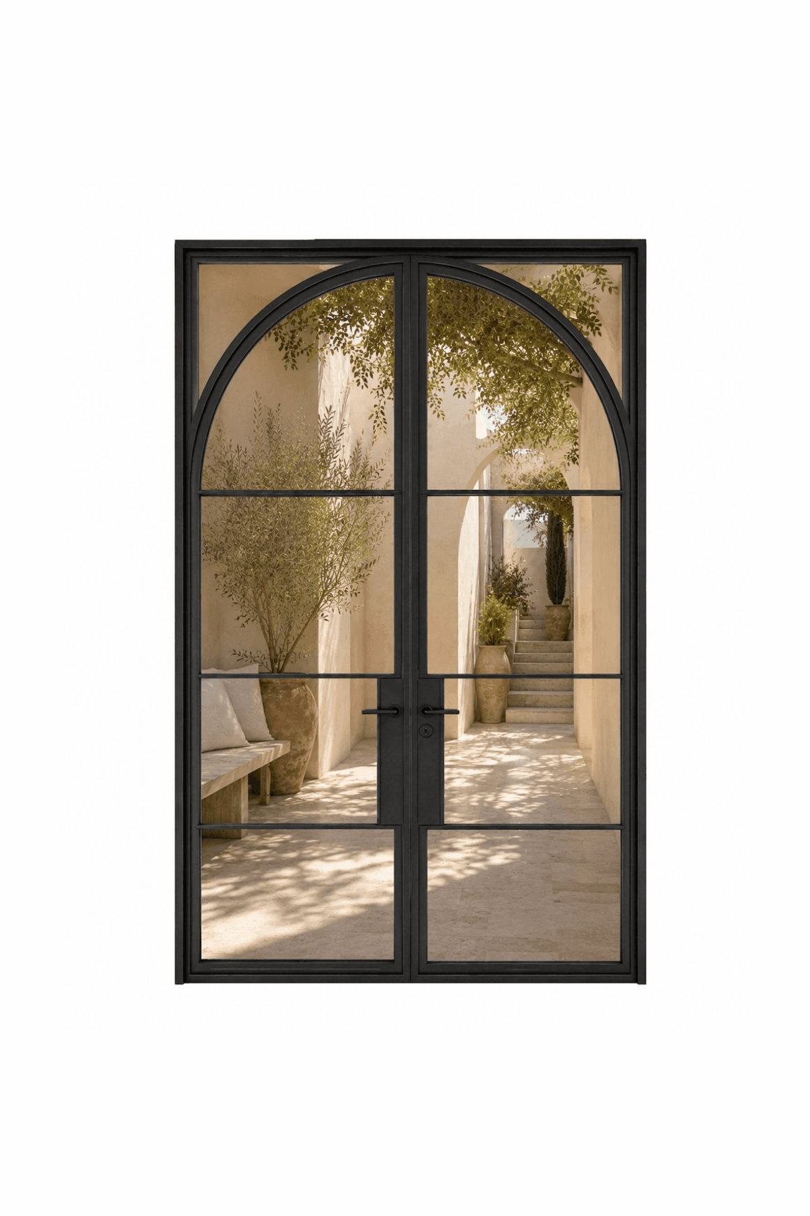 Arch-in-Square Double Door l SD12 l Steel Doors