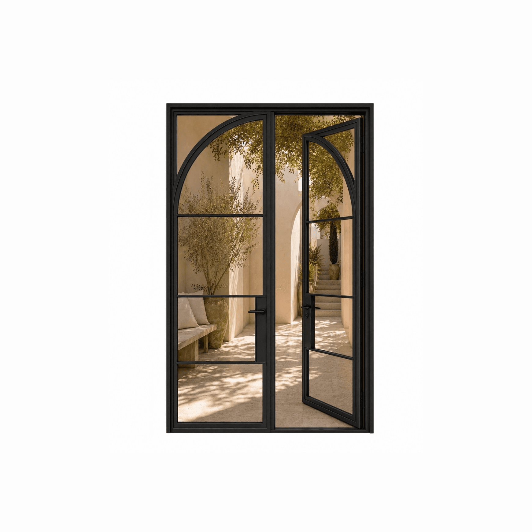 Arch-in-Square Double Door l SD12 l Steel Doors