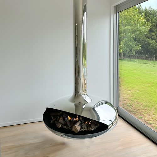 Naked Flame Curve-90 Suspended Fireplace
