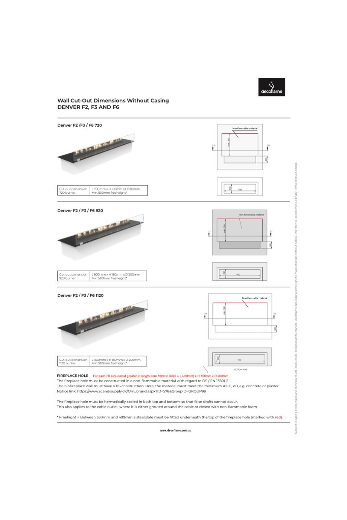 Decoflame BEV Net Zero F2 Fireplace Insert 20.5hr Burn
