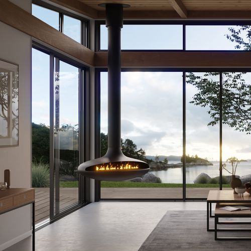 Naked Flame Curve-120 Suspended Fireplace