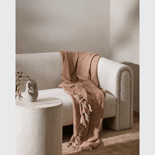 Baya Millhouse Throw - Clay | 100% Linen