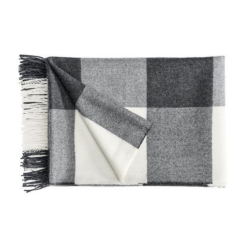 Fischbacher 1819 Alpaca Throw - Carre Black and White