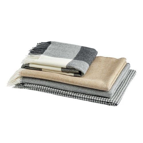 Fischbacher 1819 Alpaca Throw - Carre White and Green