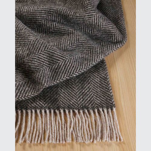 Weave Lerwick Throw Blanket - Charcoal | 100% Wool