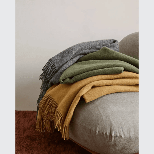 Weave Home Nevis Throw Blanket - Charcoal | NZ Lambswool