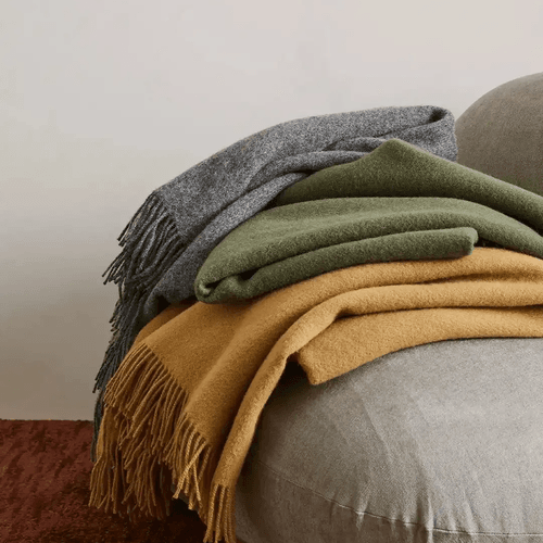 Weave Home Nevis Throw Blanket - Charcoal | NZ Lambswool