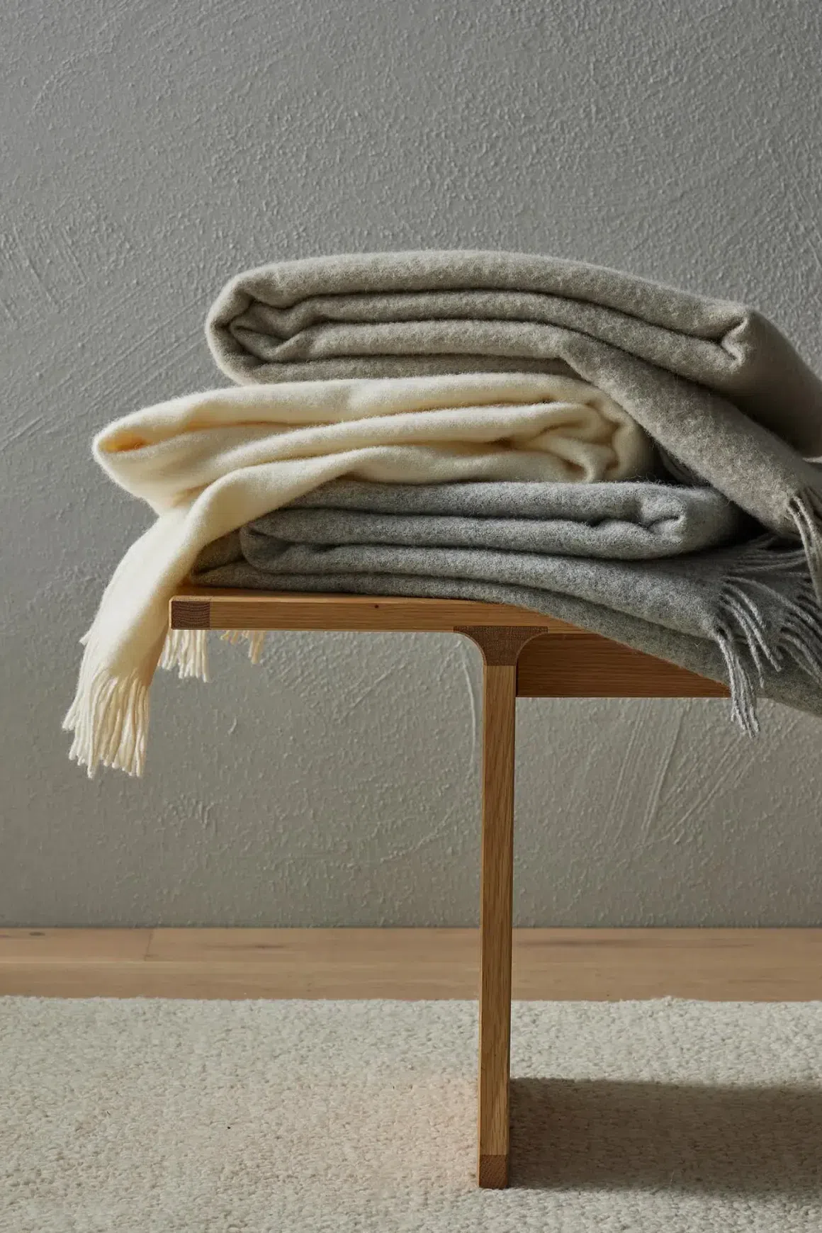 Weave Home Nevis Throw Blanket - Snow | NZ Lambswool