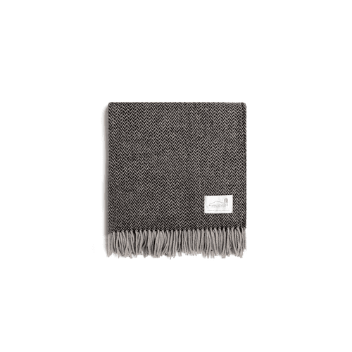 Ruanui Station Lambswool Throw -  Collier's Coal Chevron