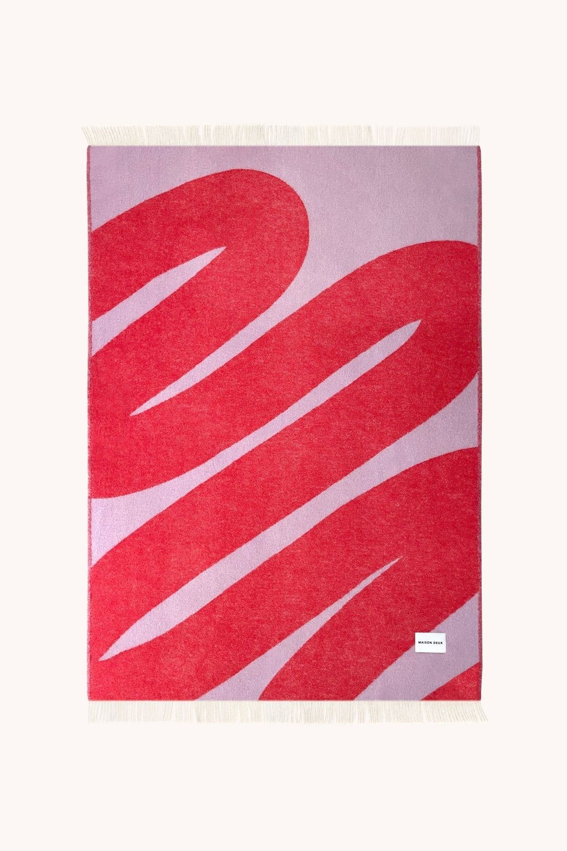 Maison Deux Swirl Reversible NZ Wool Throw – Lilac Scarlet