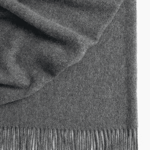 Weave Home Nevis Throw Blanket - Charcoal | NZ Lambswool