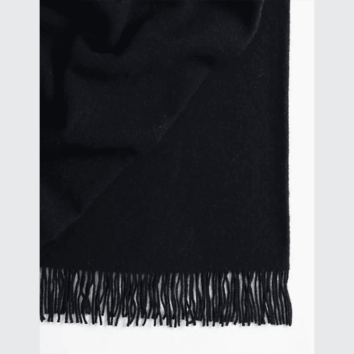 Weave Home Nevis Throw Blanket - Black | NZ Lambswool