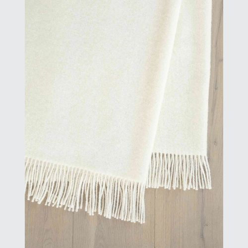 Weave Home Nevis Throw Blanket - Snow | NZ Lambswool