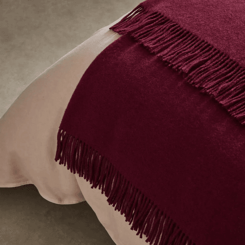 Weave Home Nevis Throw Blanket - Rhubarb | NZ Lambswool
