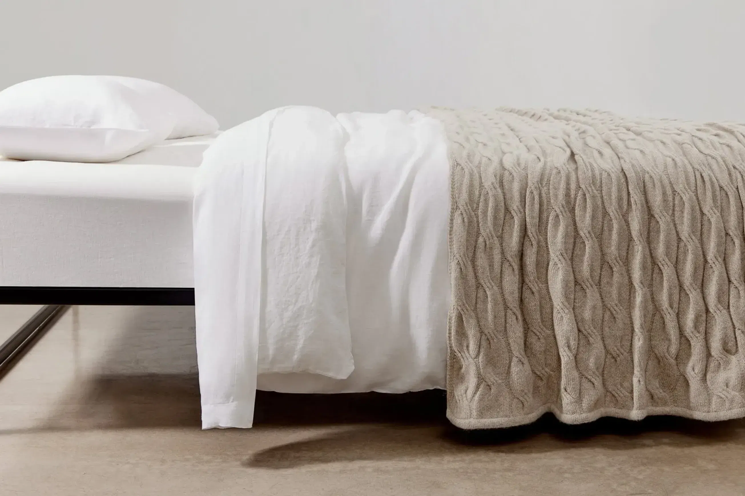Chunky Cable Angora & Merino Wool Throws