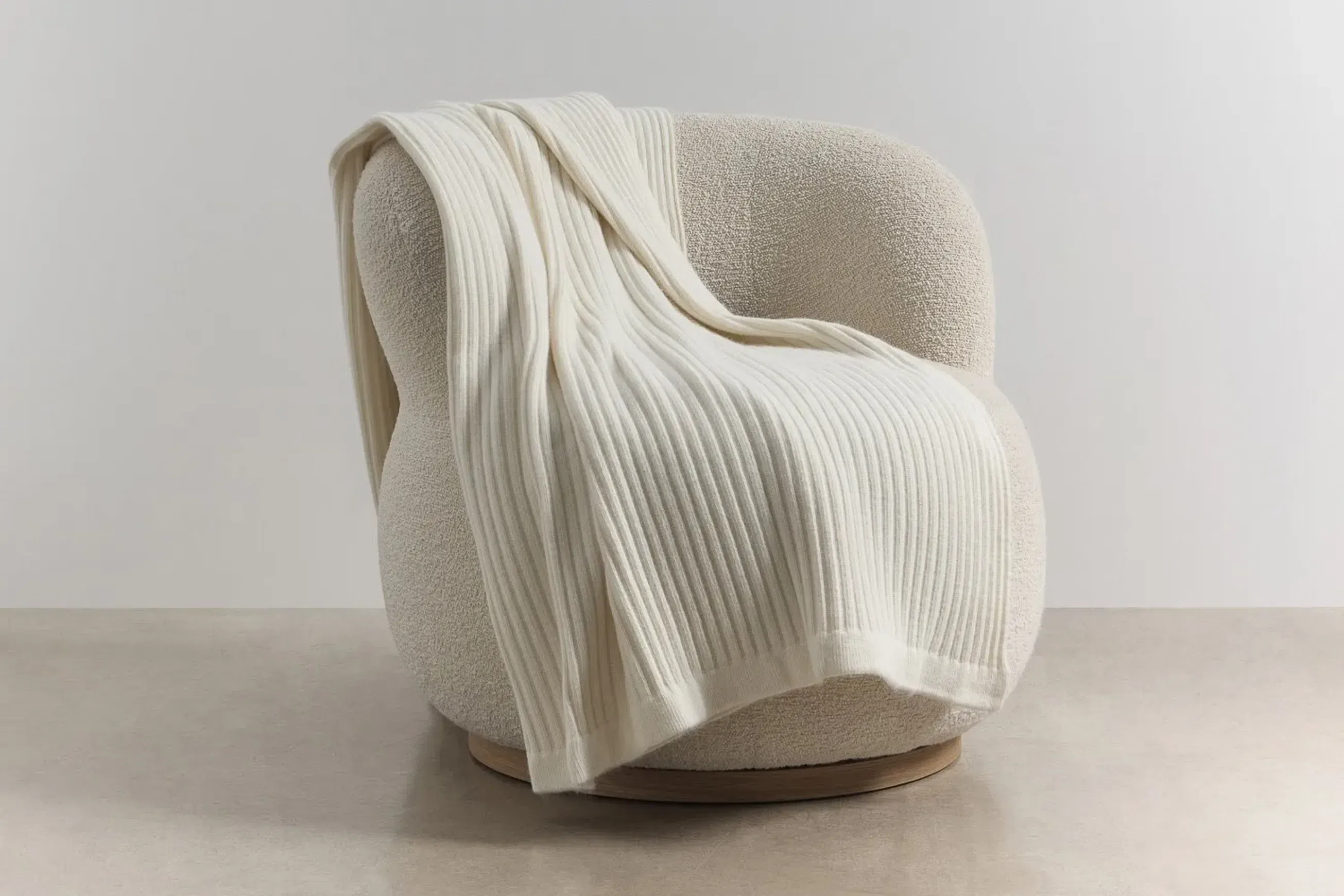 Wide Rib Angora & Merino Wool Throws