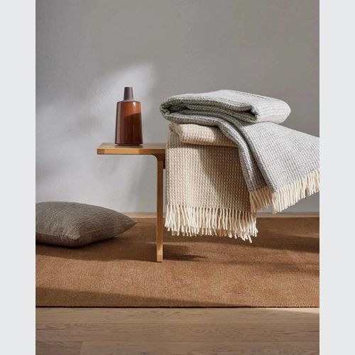 Weave Home Breckon Wool Throw Blanket - Hazel | NZ Made | Waffle