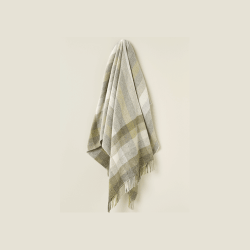 NZ Wool Throw - Woodale - Olive | 100% Pure Wool
