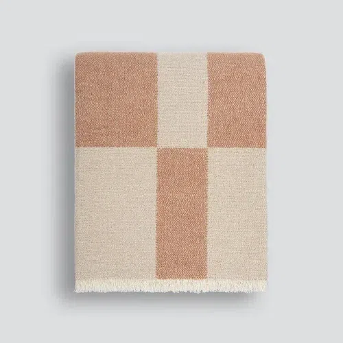 Baya Winton Throw - Coral | Wool/Cotton Blend