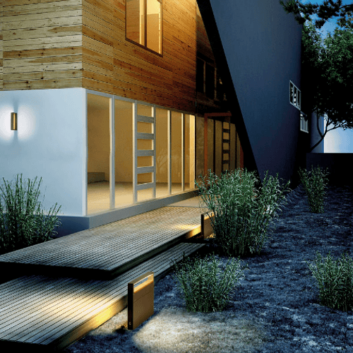 Cool Wood Wall and Bollard Light