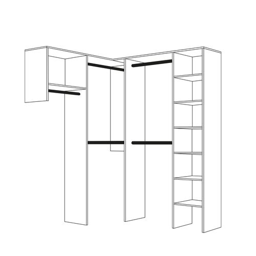 Basic L-Shape Walk In Wardrobe