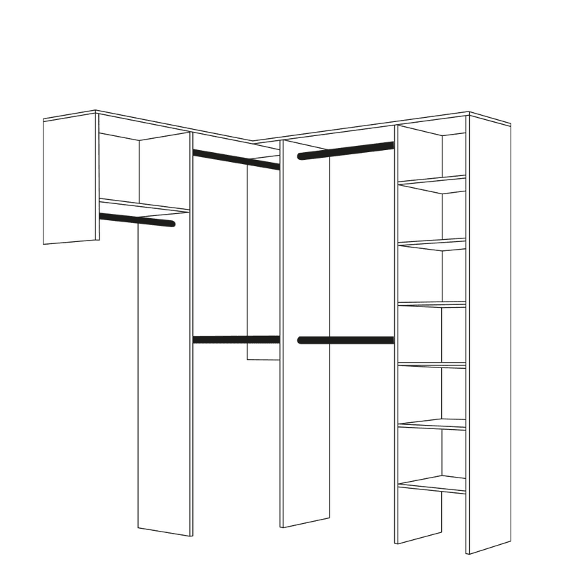 Basic L-Shape Walk In Wardrobe