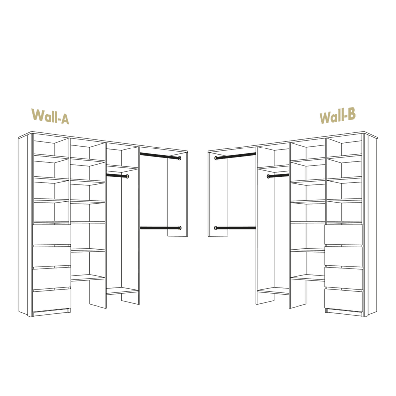 Walk-Thru Wardrobe With Drawers
