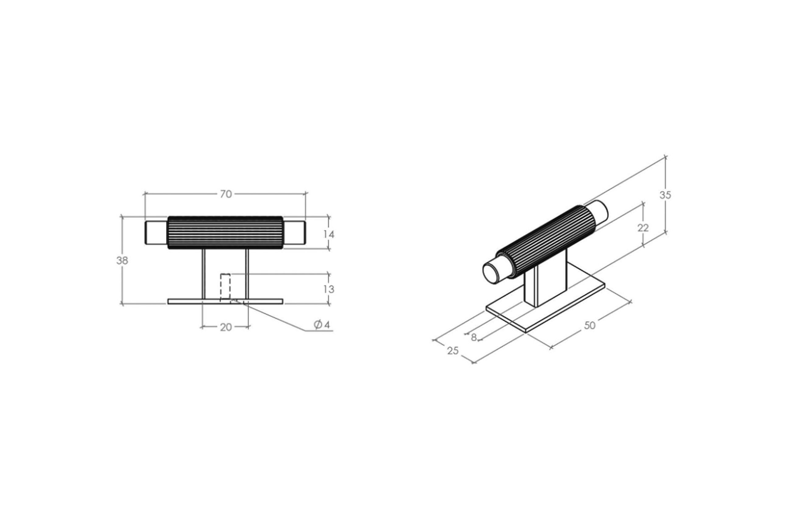 Momo Arpa Cabinet T Knob 70mm