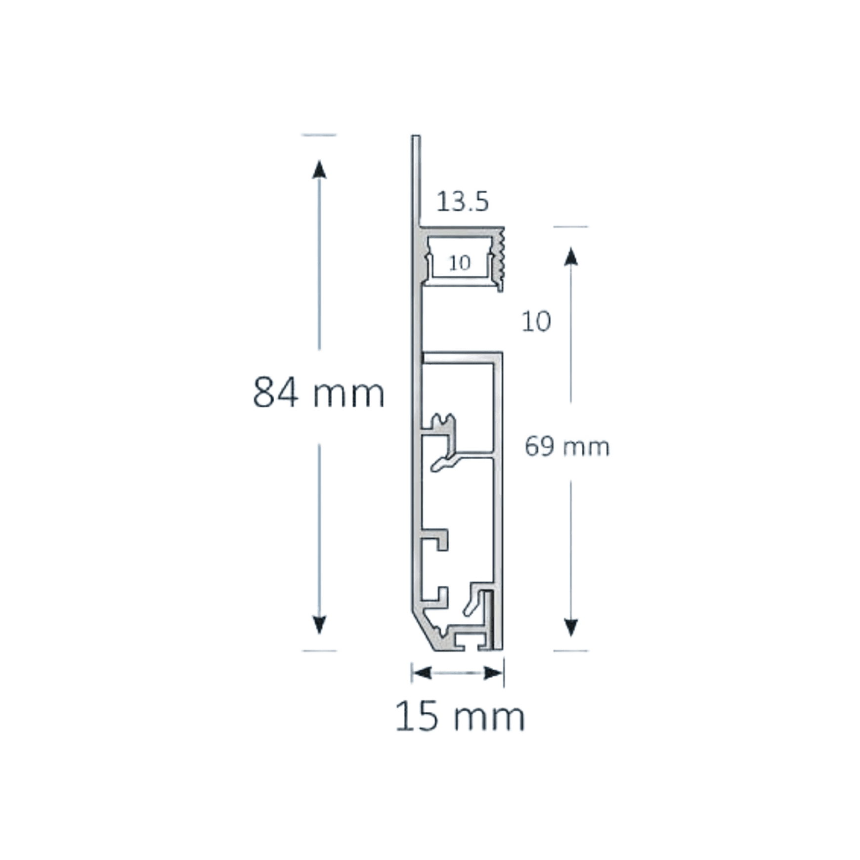 021 LED Baseboard Profile with Narrow Light Band Effect