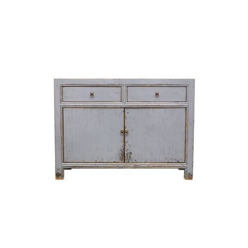 Oriental Painted 2 Door Sideboard - Vintage Grey