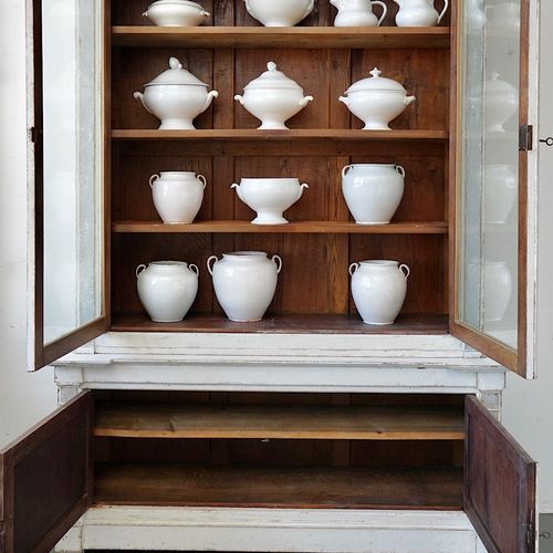 Antique French Painted Display Cupboard
