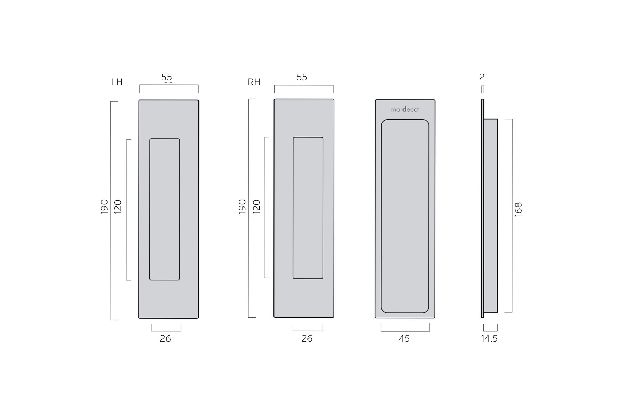 8003 M-Series Offset Flush Pull