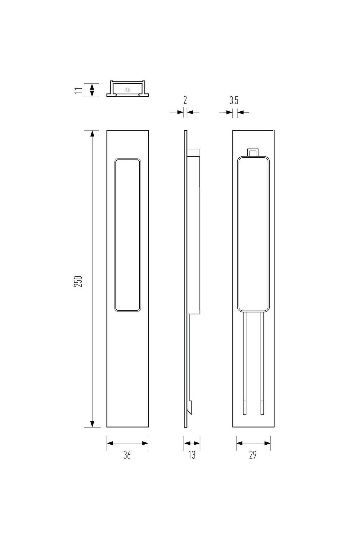 HB668 250mm Flush Pull
