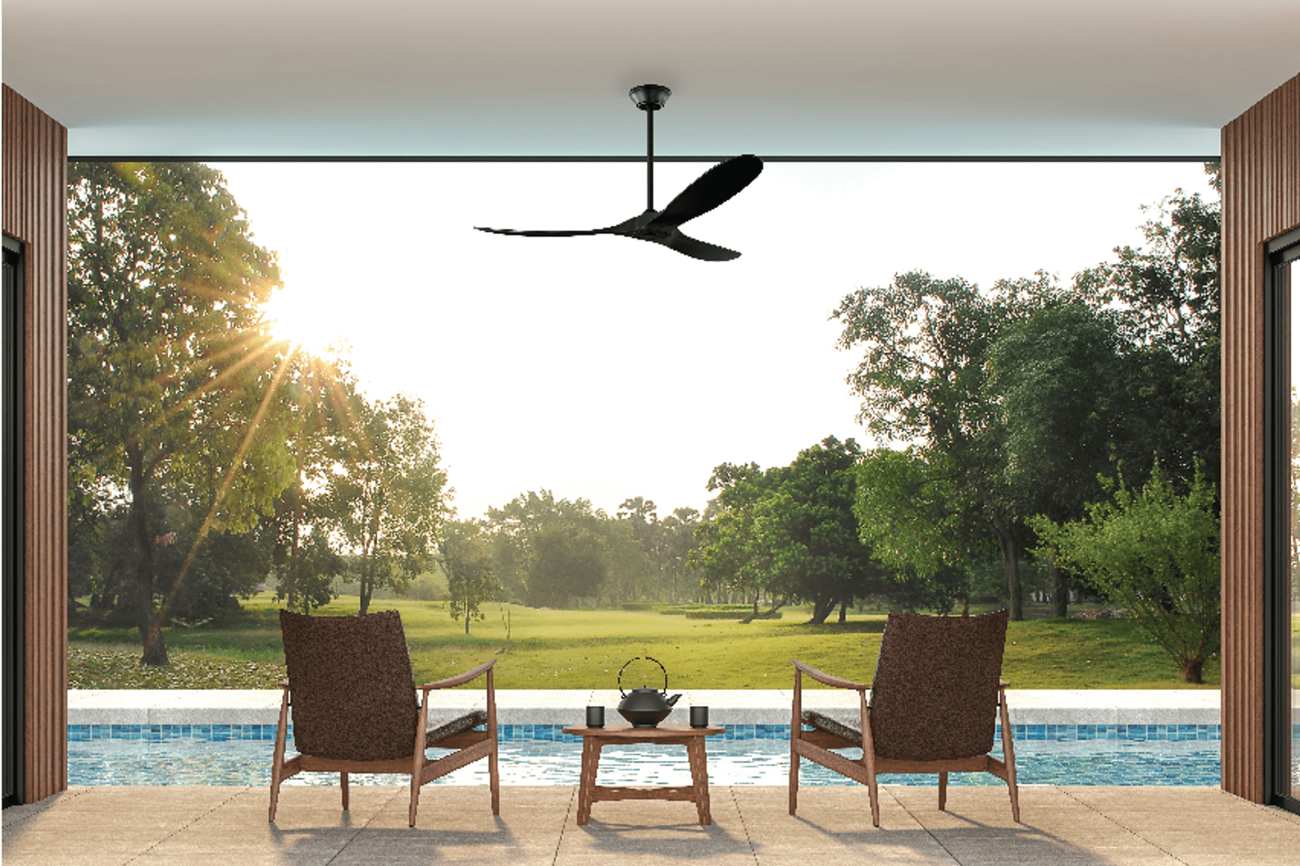 Milano SLIDER Ceiling Fan Junior Matt Black