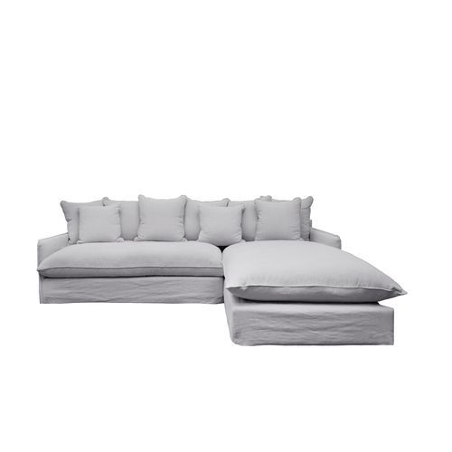 Lotus Slipcover 2.5 Modular Sofa + RH Chaise - Cement