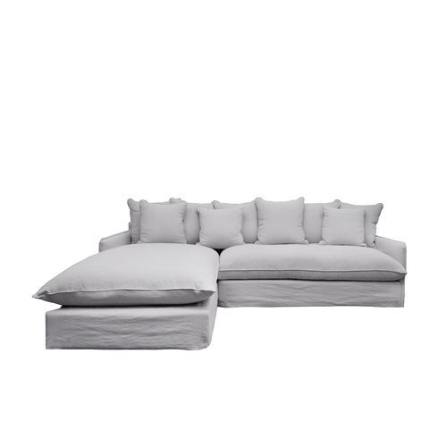 Lotus Slipcover 2.5 Modular Sofa + LH Chaise - Cement