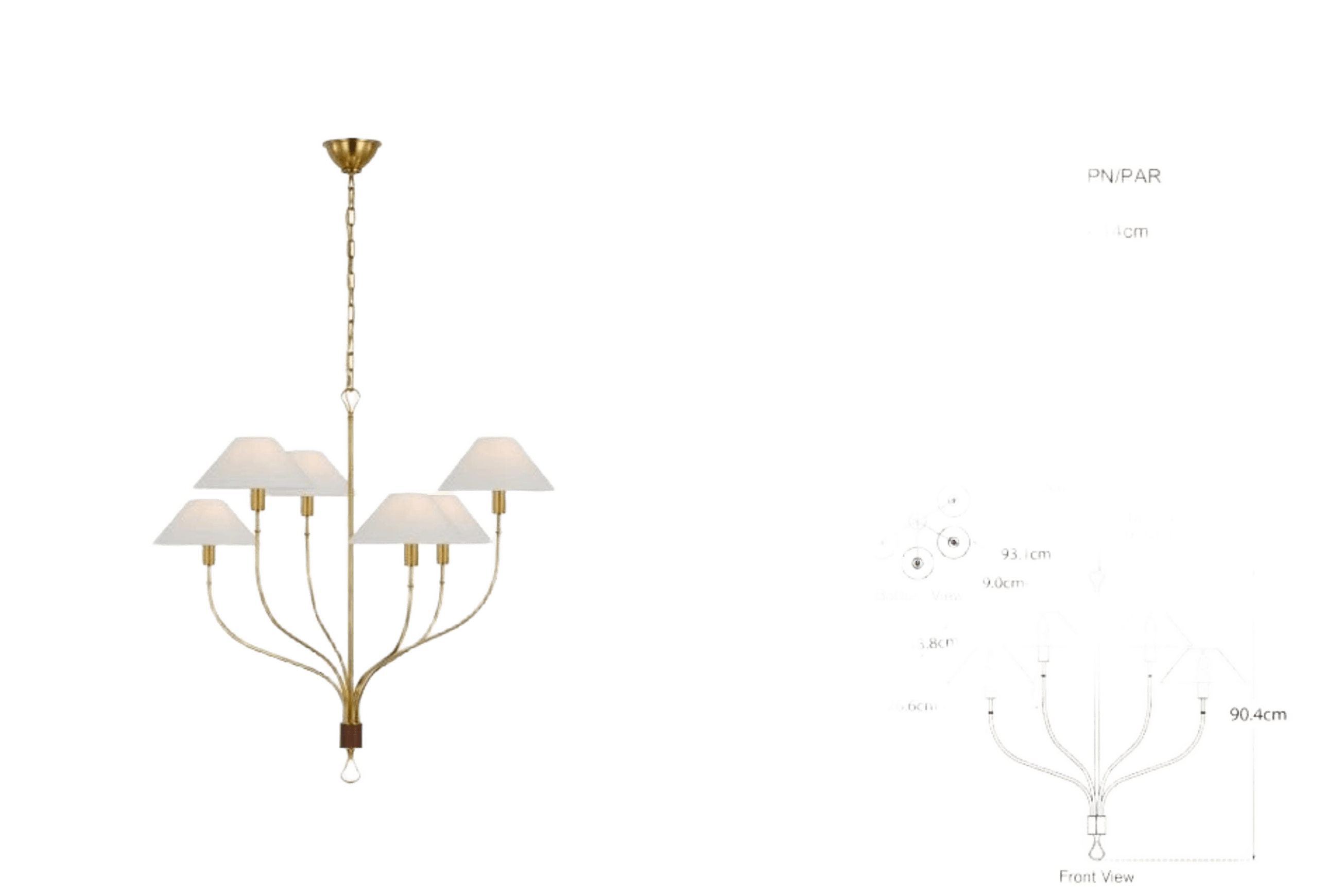 Amber Lewis Griffin Large Staggered Tail Chandelier
