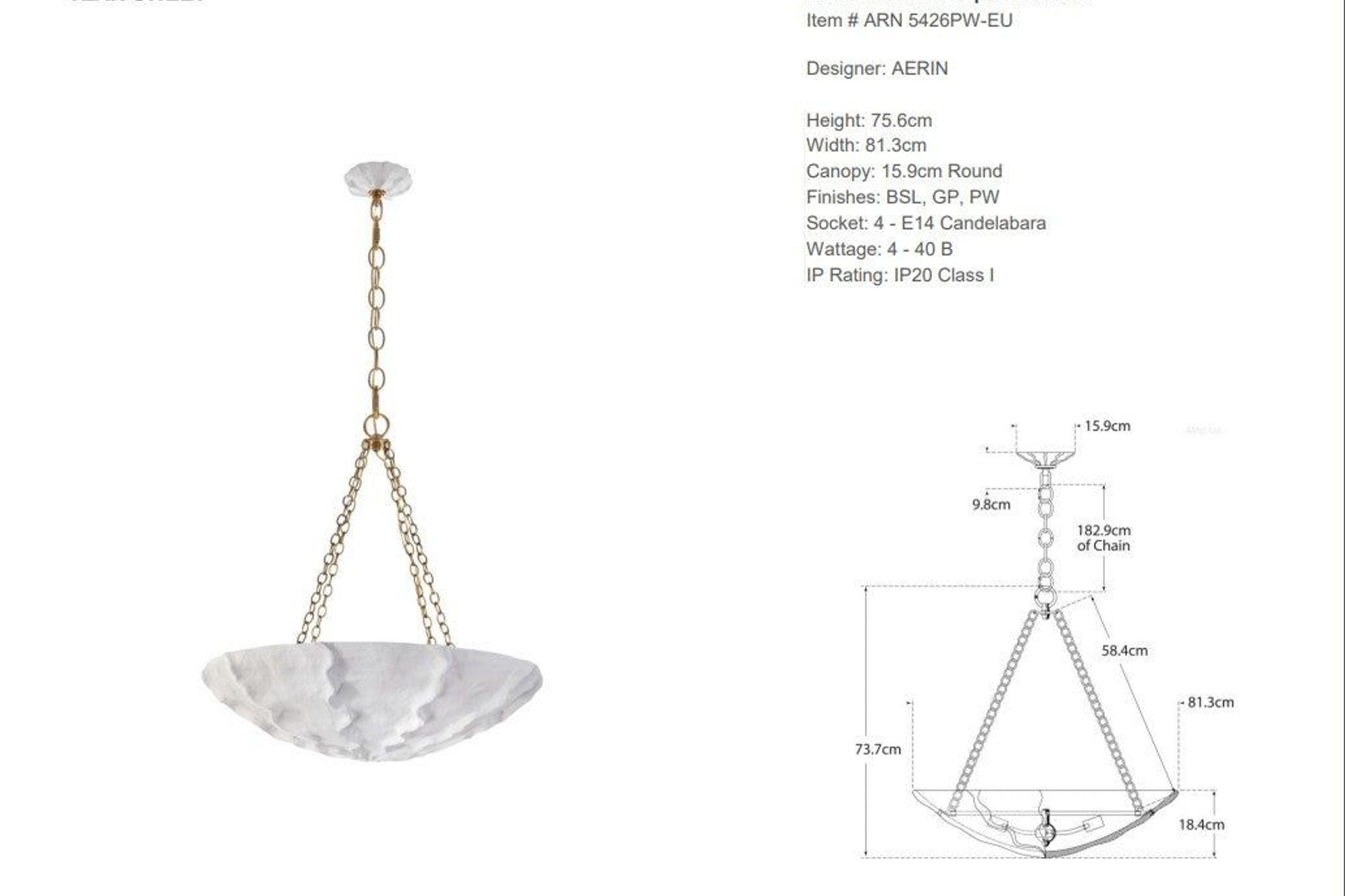 Visual Comfort AERIN Benit Sculpted Chandelier