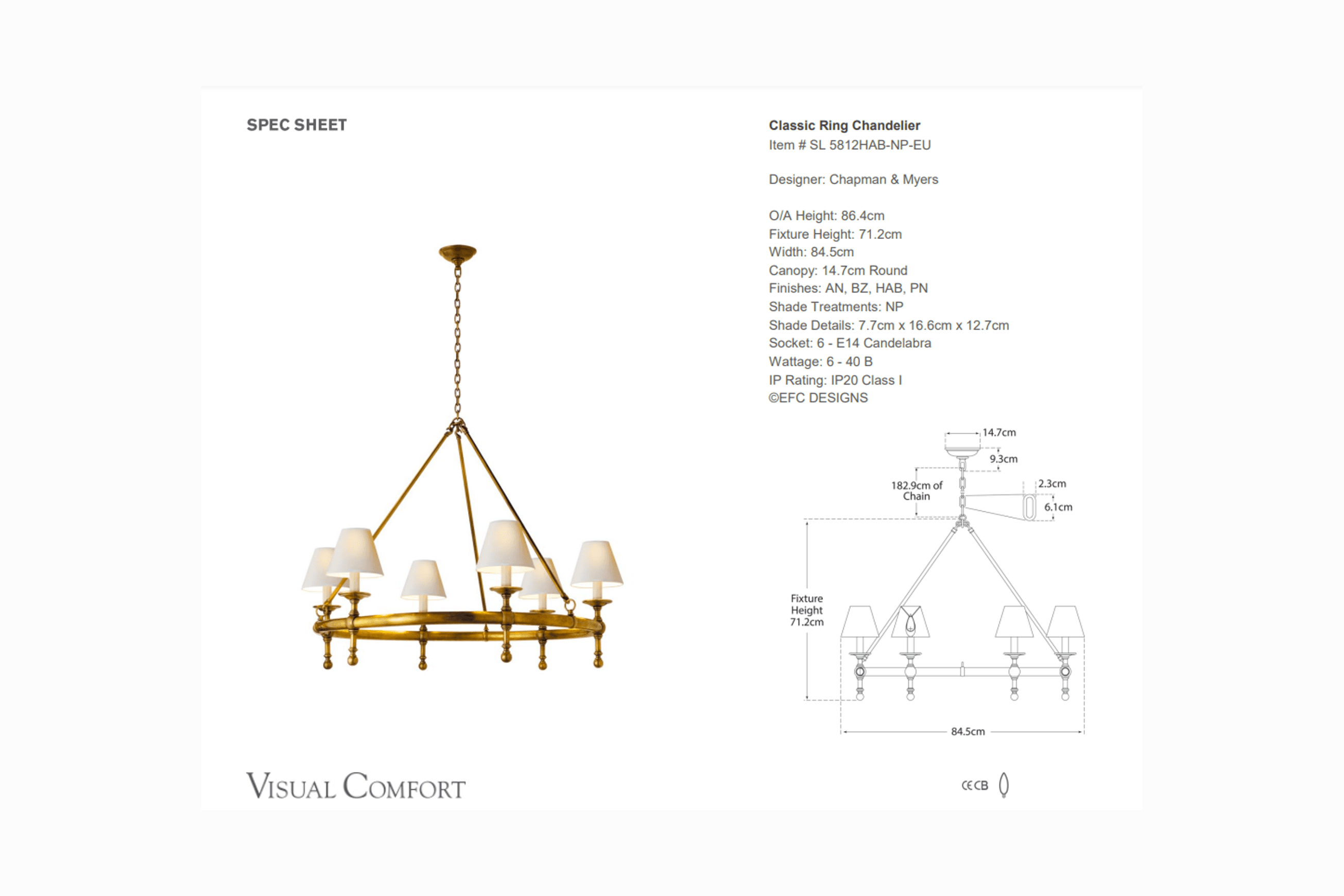 E. F. Chapman Classic Ring Chandelier