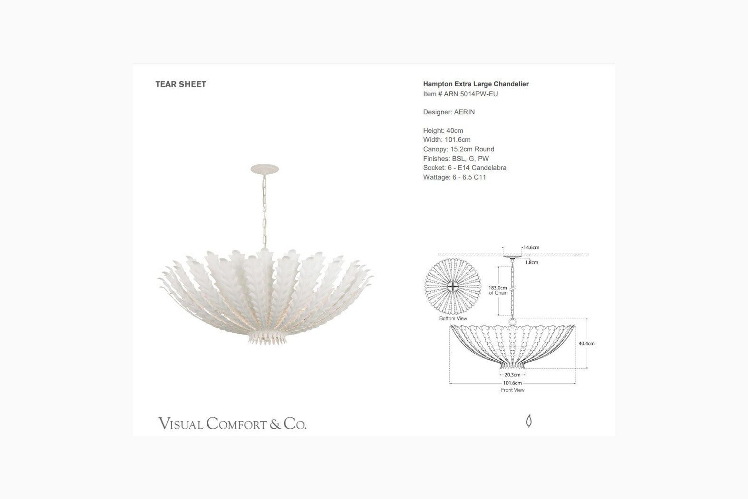 Visual Comfort AERIN Hampton Chandelier