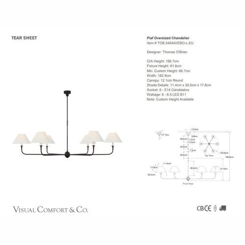 Visual Comfort Thomas O'Brien Piaf Oversized Chandelier