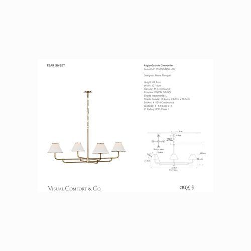 Visual Comfort Marie Flanigan Rigby Grande Chandelier
