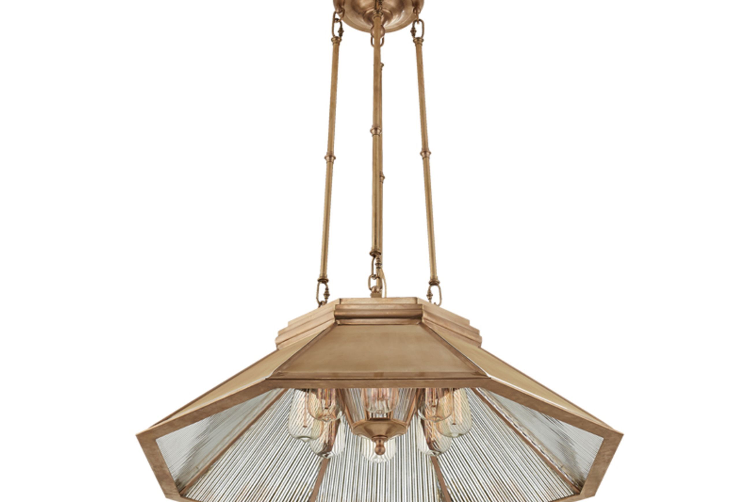 Rivington Medium 8-Paneled Chandelier – Brass