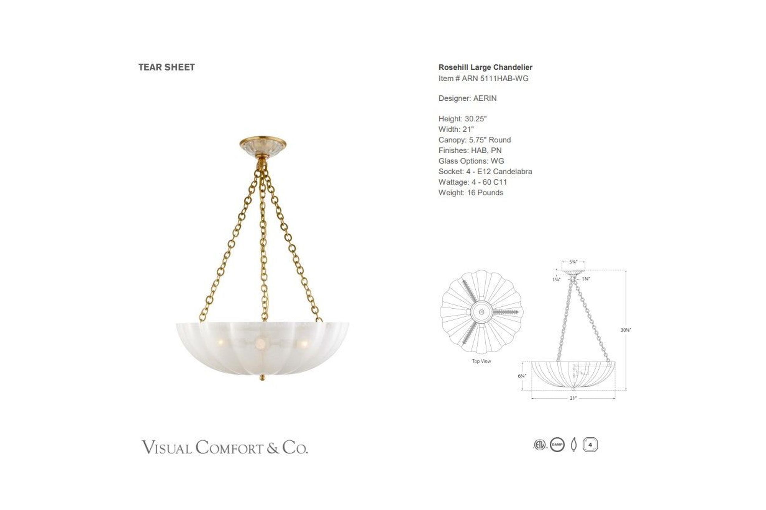 Visual Comfort - AERIN Rosehill Large Chandelier